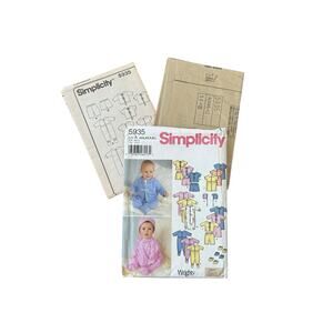 Simplicity 5935 Sewing Pattern UNCUT 1 - 18 Month XXS-L Romper Booties Hat Pants